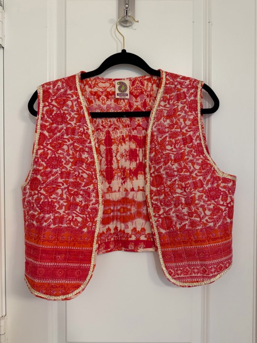 Boho Quilted Red Floral Vest - Sundance
